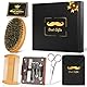 Bartbürste Bartpflege Set für Männer, Linkax Geschenke für Männer Papa Opa, Bart Geschenk mit Bartkamm Schürze Schere Nagelknipser Maniküre Set, Vatertagsgeschenk Geburtstagsgeschenk Männergeschenke