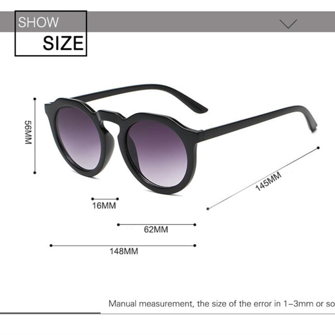 Lot de 2 lunettes de soleil rondes rétro pour femme protection UV400 style punk orange et noir.