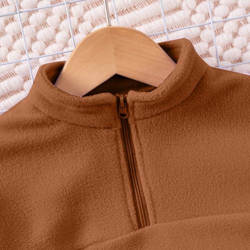 Kids 2 Piece Fleece Sweatpants Set Half Zipper Soft Cotton Pullover Sweatshirts Outfits Boys Girls Fuzzy Coats Clothes2