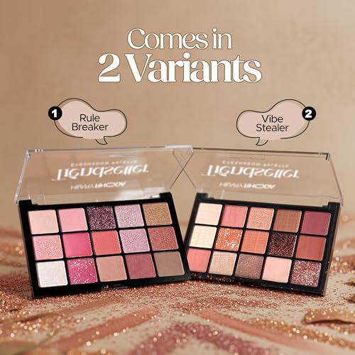 Image of Hilary Rhoda Trendsetter Eyeshadow Palette | Highly Pigmented Shades | Matte & Shimmer Finish | Long-Lasting | All Skin Types | Easily Blendable Eye Makeup Palette - 15g (Rule Breaker - Shade 01)