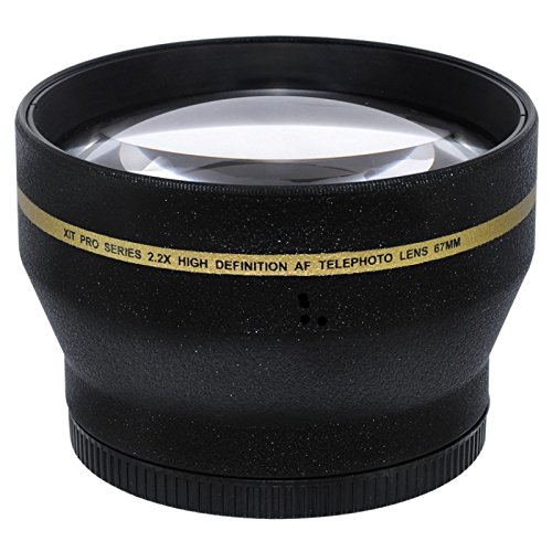Kit 67MM Téléobjectif Telephoto Pro Series 2.2x HD + Objectif Grand Angle 0,43x avec Fixation Macro Inclut Housse et Couvercles d'objectif Pour NIKON DSLR D3200 D3100 D3300 D3000 D5000 D5200 D5300 D5100 OBJECTIF LENS 18-105, CANON DSLR EOS REBEL T3i T2i T