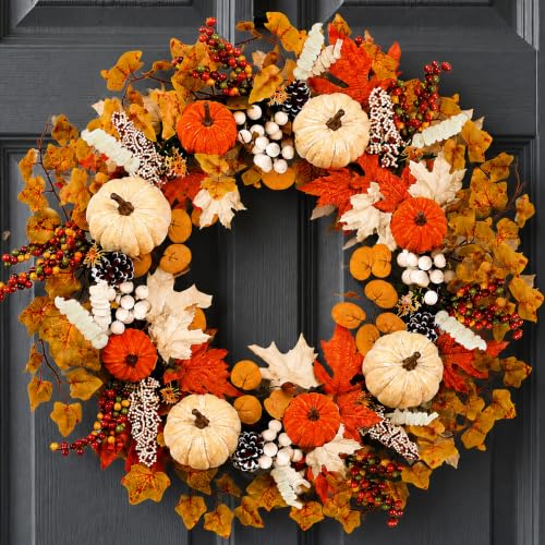 22Inch Fall Wreaths for Front Door Wreath...