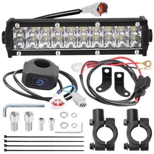 Led Light Bar Motorcycle Headlight Kit Small LED Light Bar for KLX110 YFZ450 CRF110 YZ250F CRF250F TTR110 XR150L for Taotao Apollo Honda ATV 4 Wheeler Dirt Bike Motocross 60W fit 7/8" Handlebars