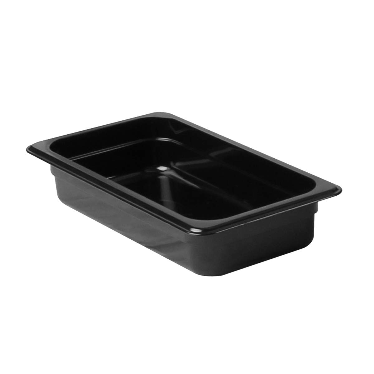 Thunder Group PLPA8132BK Food Pan, 1/3 Size, 2-1/2" deep, Shatter and Scratch Resistant, Dishwasher Safe, Polycarbonate, Black, NSF, Pack of 12