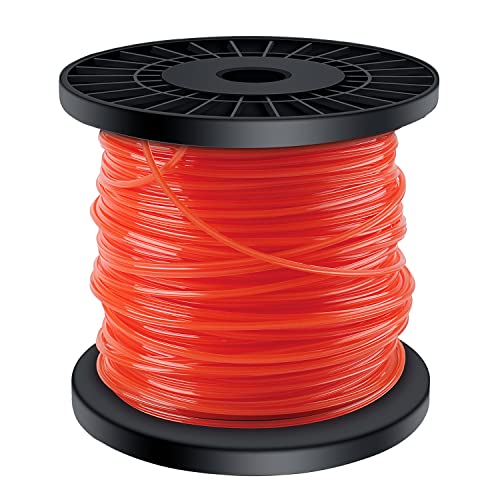 OMECO Hilo de cortacésped de 2,8 mm, hilo de repuesto para desbrozadora, hilo para desbrozadora, para desbrozadora, parque, jardín, césped, hierba, estrella, naranja, hilo de nailon, 100 m