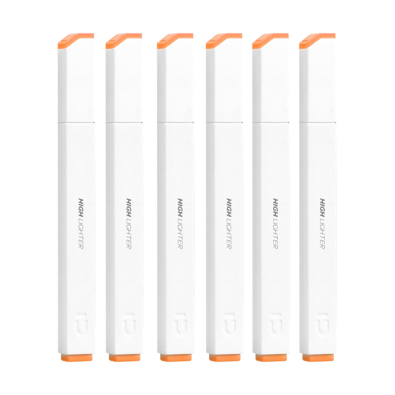 PATIKIL Orange Highlighter, 6 Pcs High Lighters Highlighters No Bleeds Highliters Pens Neon Colored Clear View Bright Soft Tip Marker for Books Home Office, Square (AHMU1602F)