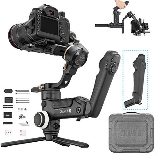 Zhiyun Crane 3S 3-Axis Gimbal Stabilizer DSLR Video Gimbal for Sony A7M3 A7R3 A6500 A7R2 Canon 1DX II 6D 5D IV Panasonic GH4 GH5 GH5S Nikon D850 Blackmagic ,6.5kg Payload(with Smart handhle)