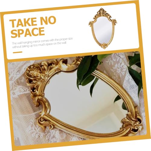 Miroir suspendu rétro incassable doré pour salle de bain - 7