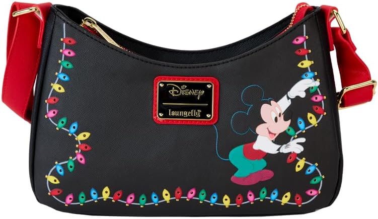 Loungefly Disney Mickey and Friends Christmas Light Decorations Crossbody Bag