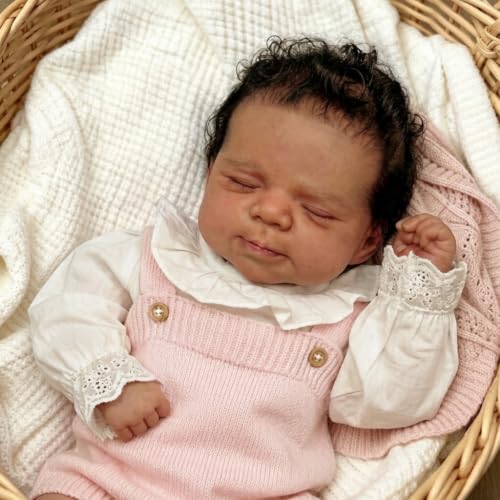 Muñeca Reborn Negra Realista Cuerpo Completo 18 Pulgadas miniatura 4
