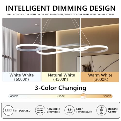 Image of 29.53in Color Changing Modern LED Pendant Light