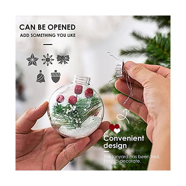 Christmas ornaments ball set shatterproof clear plastic decorative baubles for xmas tree house holiday wedding party decoration19pcs pine needle  urban country home decor