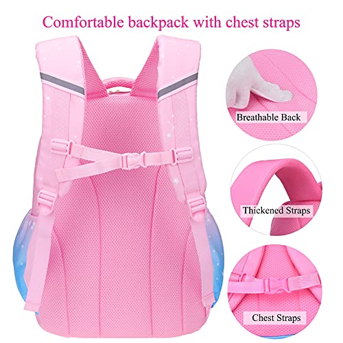 Backpack For Girls, Waterproof Kids Backpacks Princess School Bag Pink Bookbags Cute Travel Daypack #TOP3