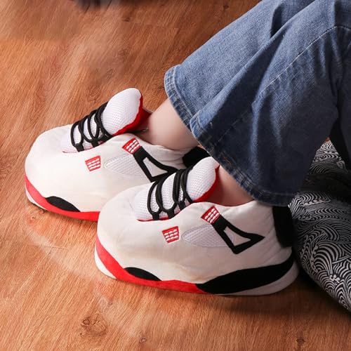 Warm Plush Sneaker Slippers, Trendy Anti-Slip Furry Soft House Shoes Fluffy Unisex Comfy Home Slides One Size Fits Most Indoor Outdoor2