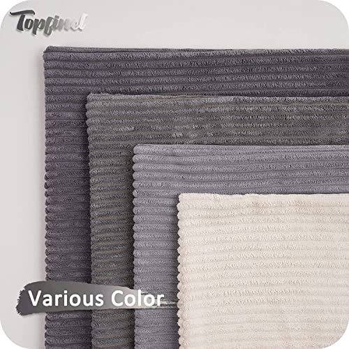 Image of Topfinel Euro Shams Decorative Throw Pillows Covers for Bedroom,Large Cream Grey Fluffy Corduroy Western Home Decor Cushion Cases,Soft Neutral Gray Shams Set of 4 26x26 Inch