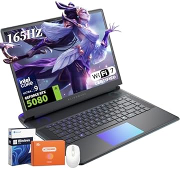 18 Area-51 Gaming Laptop, NVIDIA RTX 5080 16GB GDDR7, Intel Ultra 9 275HX(24-Core, Up to 5.4GHz), 18" 2.5K QHD+ 300Hz, 32 GB DDR5, 1 TB SSD, Backlit Keyboard, Windows 11 Pro, w/Accessories