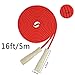 Double Dutch Jump Rope 16 ft 2 Pack, Adjustable Long Skipping Rope with Wooden Handle, Multiplayer Team Jumping Rope for Kids Adults, Long Enough for 5-6 Jumpers (Red)