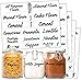 Kitchen Pantry Food Organization Clear Labels: 85 Classy Gloss Preprinted Water Resistant Label Set to Organize Storage Containers, Jars & Canisters ((Artistic Font) 102 Pantry Labels)