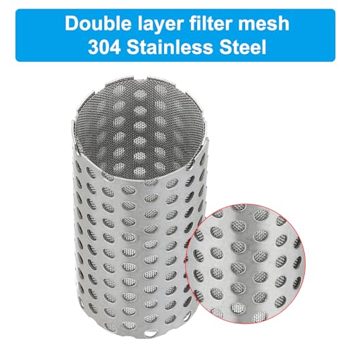 Image of PATIKIL 2 Pcs 22mm OD Strainer Mesh, 42mm H 80 Mesh Screen Y Shaped Strainer Filter Valve Mesh Screen 304 Stainless Steel Double Layer Strainer Mesh for Debris Pump Water Oil Separation