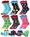 Glitopper 6 Pairs Funny Runner Socks for Women Novelty Running Cotton Crew Socks Marathon Gifts for Running Lovers