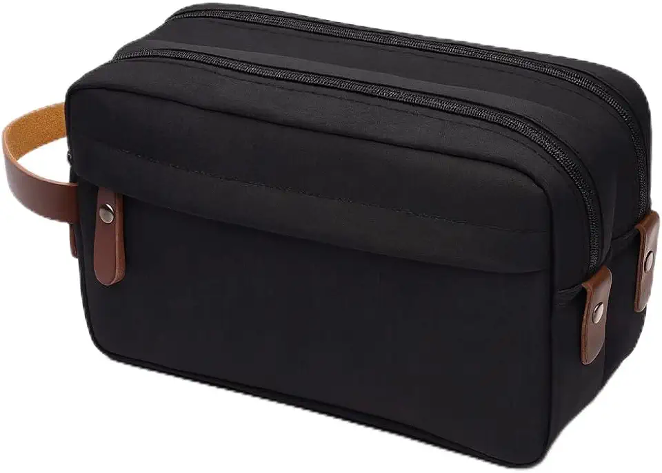 Necessaire Unissex Masculina Bolsa Para Viagem Trabalho Organizador Impermeável 2 Compartimentos Grande 2 Bolsos Organizadores (Preta)
