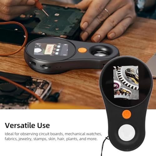 Image of Macro Digital Microscope, 500X Handheld Digital Microscope Fixed Focus, Portable Handheld Magnifying Glass with 2.0 Inch Screen, 2MP Pixels, Built in 8 LEDs, for OS