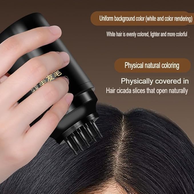 SWIREUK Professional Hair Dye Stick 2-in-1 Waterproof & Sweatproof Hair Color Pen Stick, Instant Black Root Touch Up Pen for White Hair Coverage, Portable Hair Dye Brush for Men & Women (Black)