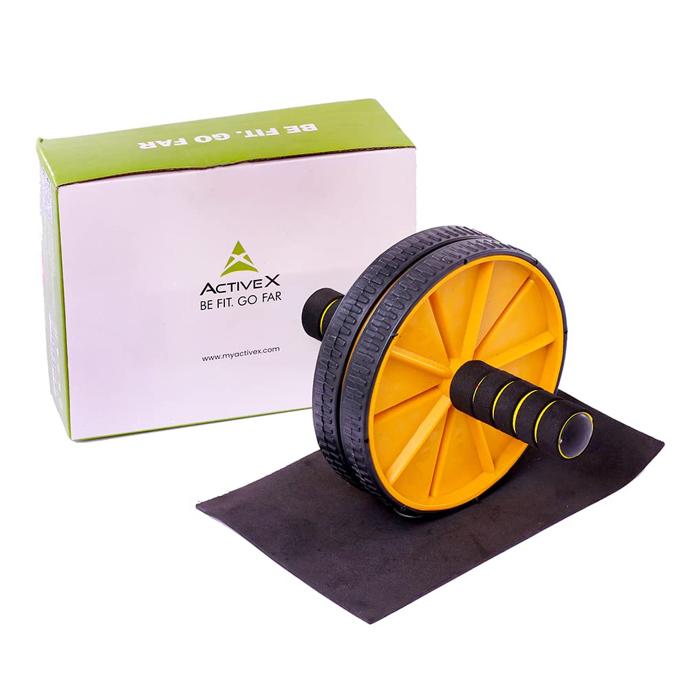 ActiveX Ab Plus Wheel Roller | Home workout ab roller for Abdominal & Core Strength Training | Ab workout wheel for Home Gym Fitness | For Beginner and Advanced Level-ab roller kit | Thick Knee Pad Included (B0B6NBJ9HS) Amazon Price History, Amazon Price Tracker