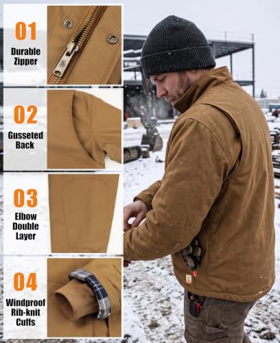 Image of BOCOMAL FR Jacket Insulated Flame Resistant Canvas Coat CAT4 Winter Outwear