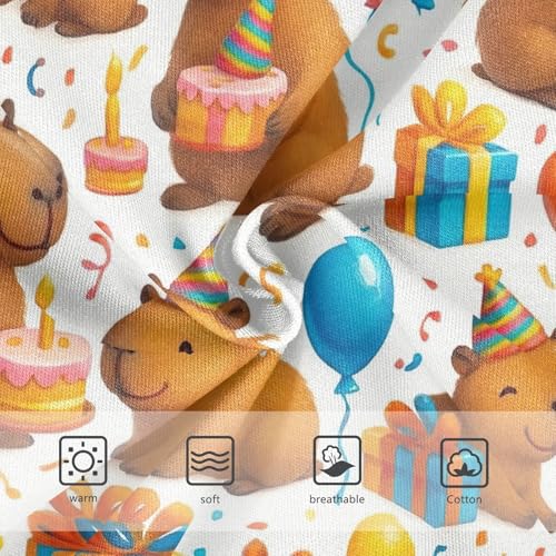 Joisal Cotton Toddlers Underwear Floral Cute Capybaras Party White Cute Panties Girl Pattern Kids Briefs Undies 2t3