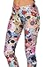 Sister Amy® Women's Printed Leggings - Buttery Soft Yoga Pants, High Waist Stretchy Tights for Workout, Plus Size Colorful Skulls One Size