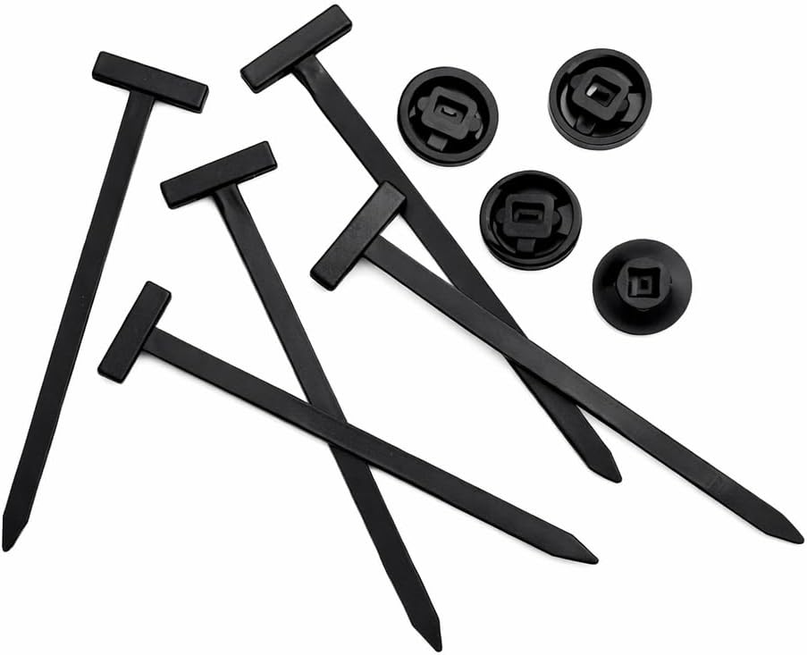 Car Cable Tie Clip, Black, 5x100mm, 100, T-Bar with Push-In Anchor, Automotive Wire Management Fasteners