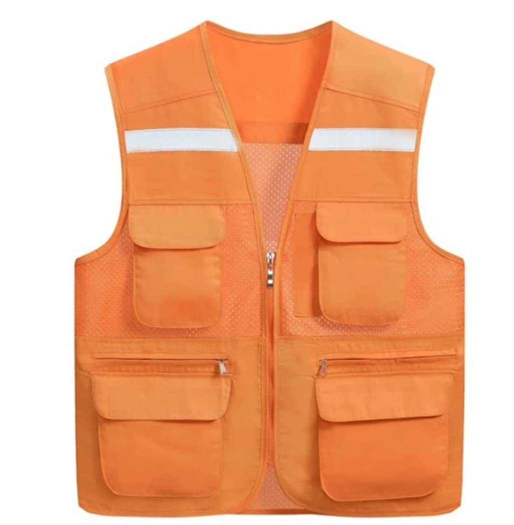 Gilet ad Alta visibilità, con Gilet Riflettente all'Ingrosso for lavori all'aperto(Oranje,XX Large)