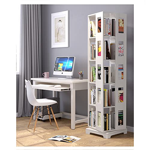 Foriy 5 Tier Rotating Bookshelf, 360° Display Rotating Bookshelf For Kids&Adults, Rotating Square Bookcase Floor-Standing Storage Display Rack For Home Office Study Room Bedroom(70"X18"X18") #TOP7