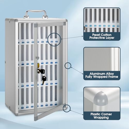 ZORVIDSON 36 Slots Handy-Aufbewahrungsschrank, tragbare Handyaufbewahrungsbox mit Griff, Handy-Schließfach zur Wandmontage für Klassenzimmer (36 Slots)