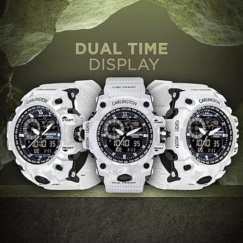 Image of Carlington Analog-Digital Sports Watch: Chronograph, Dual Time, Alarm, Stopwatch, Water-Resistant, Shock-Resistant, Back Light Display- The Perfect Watch for Men and Boys - CT3388