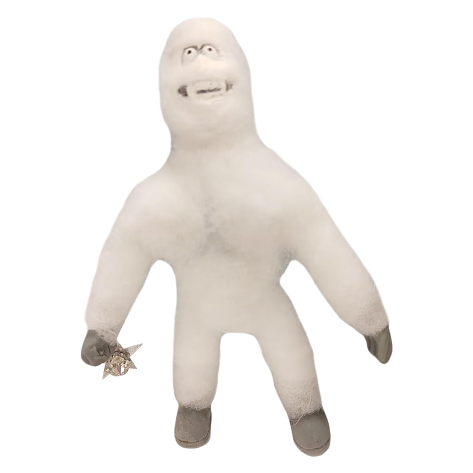 Abominable Snowman Tree Topper, Handmade Needle Felted Christmas Tree Topper, Funny Novelty Snow Monster Ornaments for Christmas Holiday Home Party Decorations (Style B, One Size)