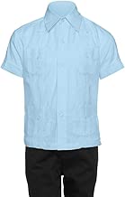 Gentlemens Collection Guayabera Shirt for Boys - Linen Look Cuban Shirt Great for Beach Wedding - coolthings.us