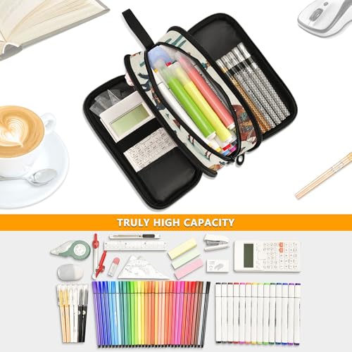 Image of Fisyme Vintage Western Cowboy Pencil Case Large Capacity Pen Box Makeup Pouch Holder Organizer Stationery Bag for School Office College Traval