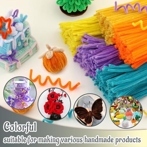 Image of Mnuizu 200Pcs Pipe Cleaners, Chenille Stems Pipe Cleaner Fuzzy Sticks Craft | Pipe Cleaners for Flowers Making, Craft Chenille Stems Bulk for Art and Craft Projects and Home Decorations, Grey