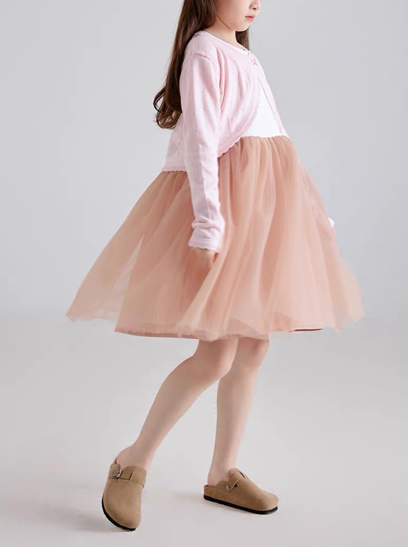 Toddler Girls Cardigan Sweater Bolero Shrug Baby Kids Long Sleeve Cropped Dress Up Button Closure Jacket Tops - Image 8