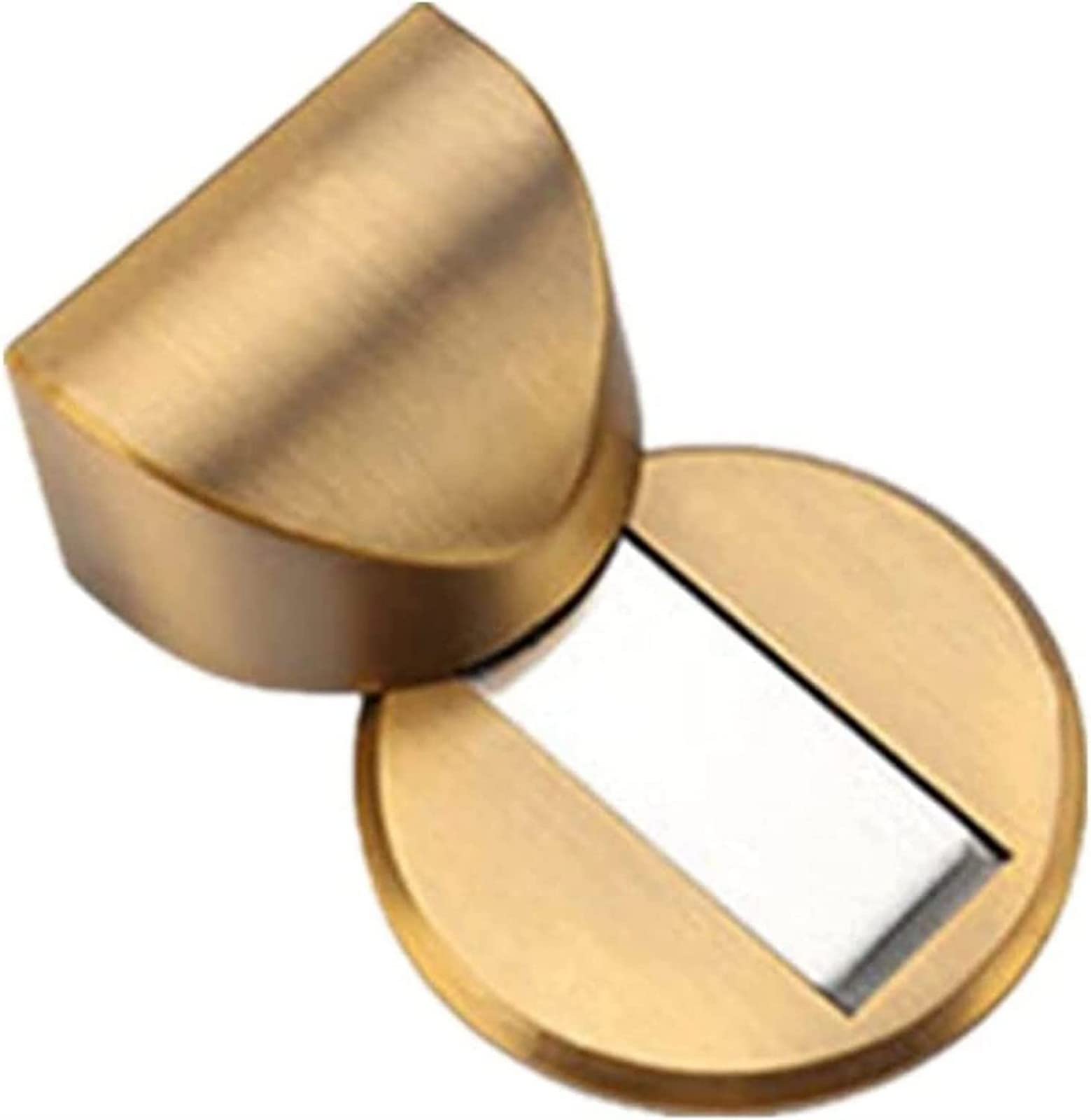 Nvsfzgiyg Giallo Door Stop Wall Mounted Stopper Punch-Free With Lock, Magnetic Anti-Collision Silent, Invisible Floor-Mounted Adjustable Height, For Bathroom, Green Bronze(Giallo)