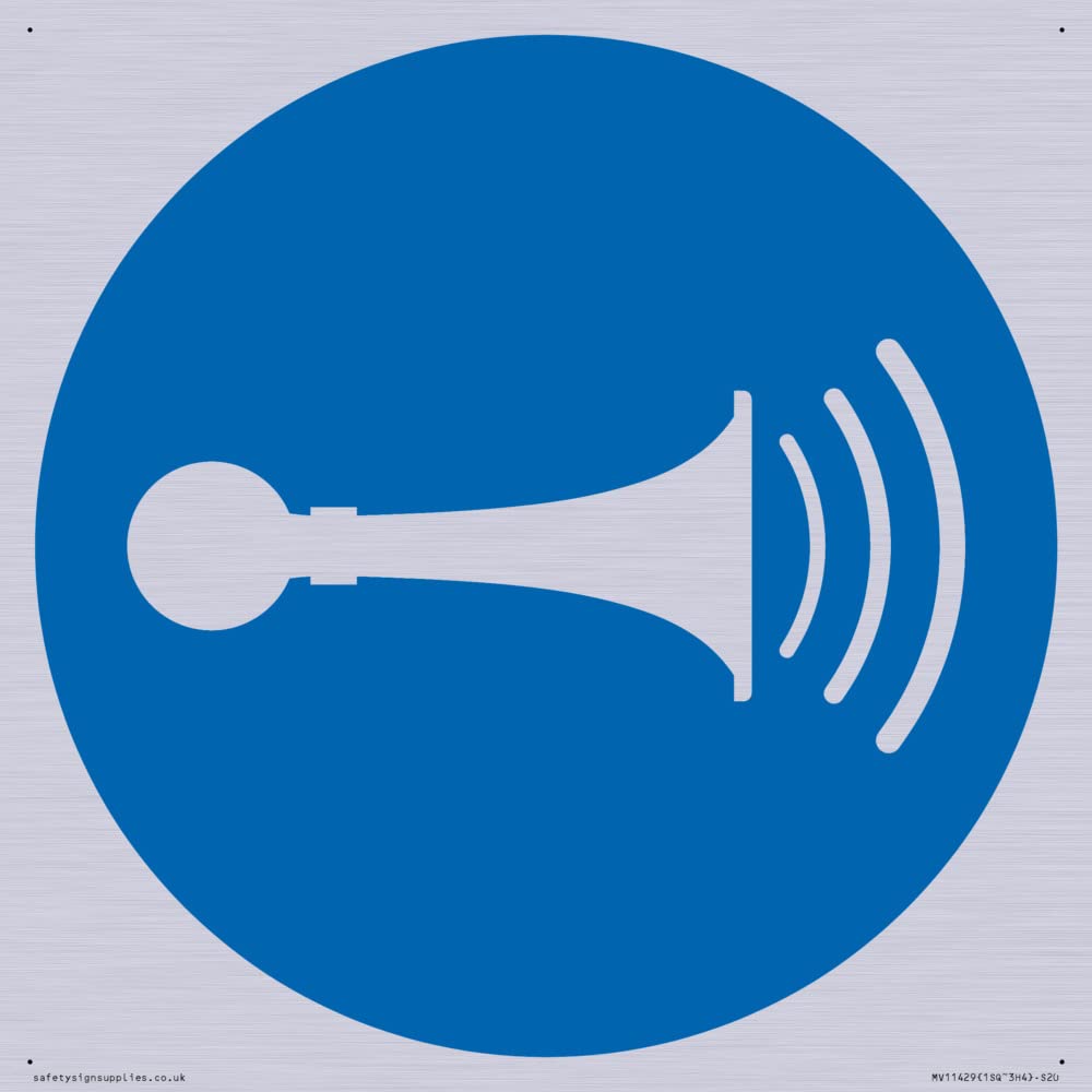 Mandatory: Sound horn Sign - 200x200mm - S20