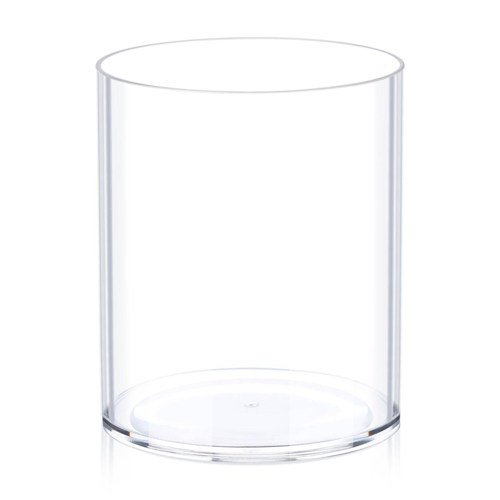 Flower Clear Vase Centerpiece for Home, Wedding Party, Plastic Clear Cylinder Wide Vase for Flowers, Decorative Wide Mouth Vase for Decor, Centerpieces, 6” × 6" Opening Round (6x6x8)