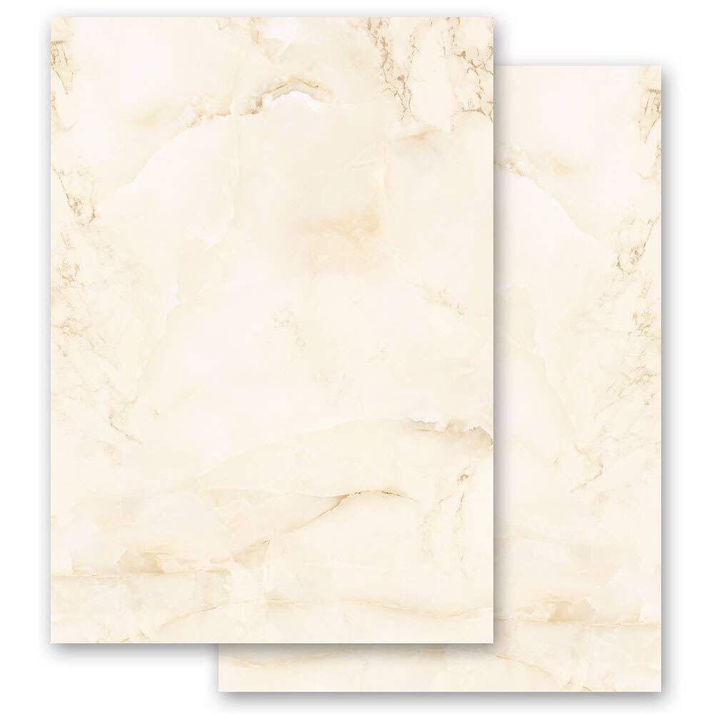 Motif Letter Paper! Marble & Structure Marble Beige 50 Sheets DIN A4 - Paper-Media