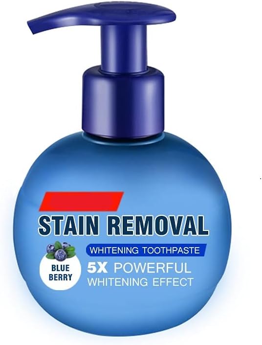 NVYUE Press Toothpaste,Baking Soda Whitening Toothpaste,Stain Removal Whitening Toothpaste Strong Cleaning Power Natural Stain Remover Fluoride-Free Toothpaste（Blueberry Flavor）: Health & Personal Care