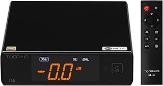 Topping E50 Mini HiFi DAC ES9068AS DSD512 PCM768kHz USB DAC USB/Coax/Opt Inputs RCA/TRS Outputs Decoder for Home Theater Game Music Black