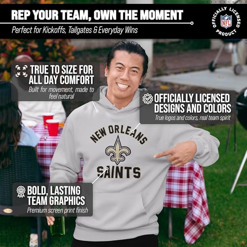 Image of Team Fan Apparel NFL Gameday Hoodie Pullover Sweatshirt for Men and Women | Officially licensed NFL Gameday fleece pullover - kangaroo pocket, ribbed cuffs, drawstring hood, unisex fit