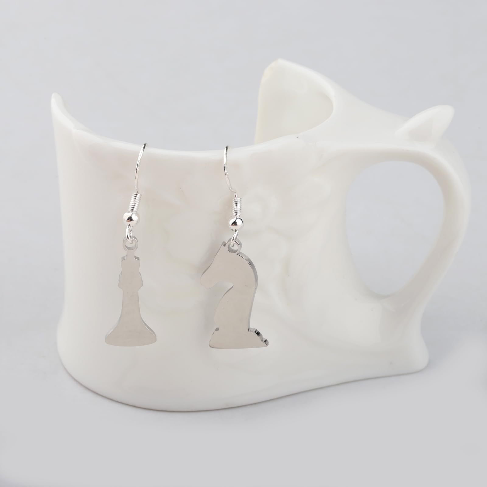 CYTING Chess Game Lover Gift Chess Stainless Steel Earrings Board Game Gift Chess Player Inspired jewelry