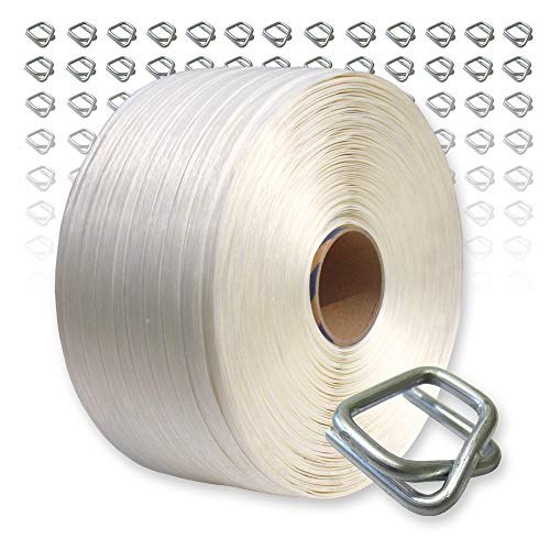 Umreifungsset 600 m Umreifungsband 19 mm und 150 Drahtverschlussklemmen für Umreifungsgerät Cover